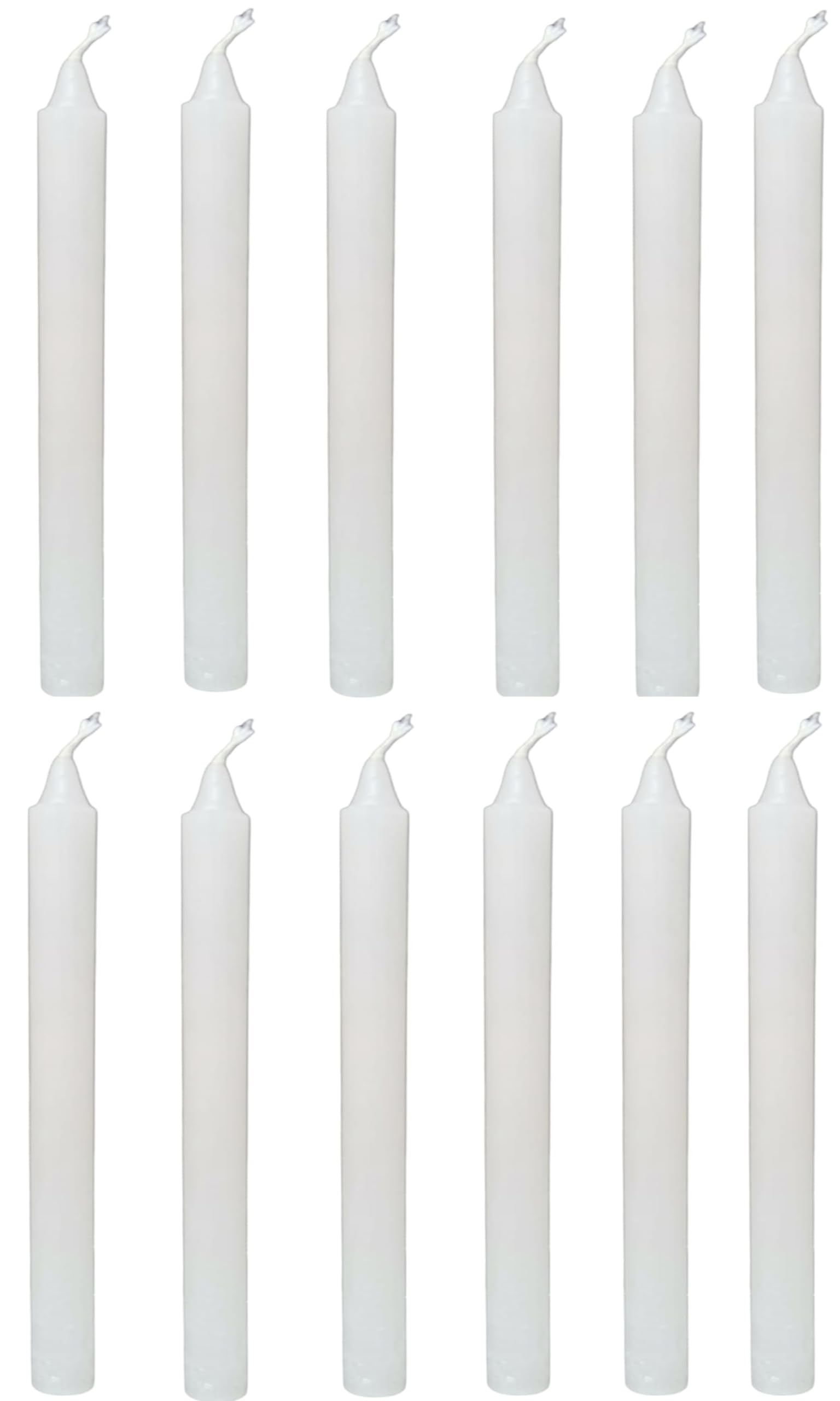 ADC Store Unscented Stick Candles – Pack of 12 | 20 cm Long White Wax Candles | 5-Hour Burn Time | Smokeless, Dripless & Clean Burning | Ideal for Home, Prayer, Parties & Decoration-image-17