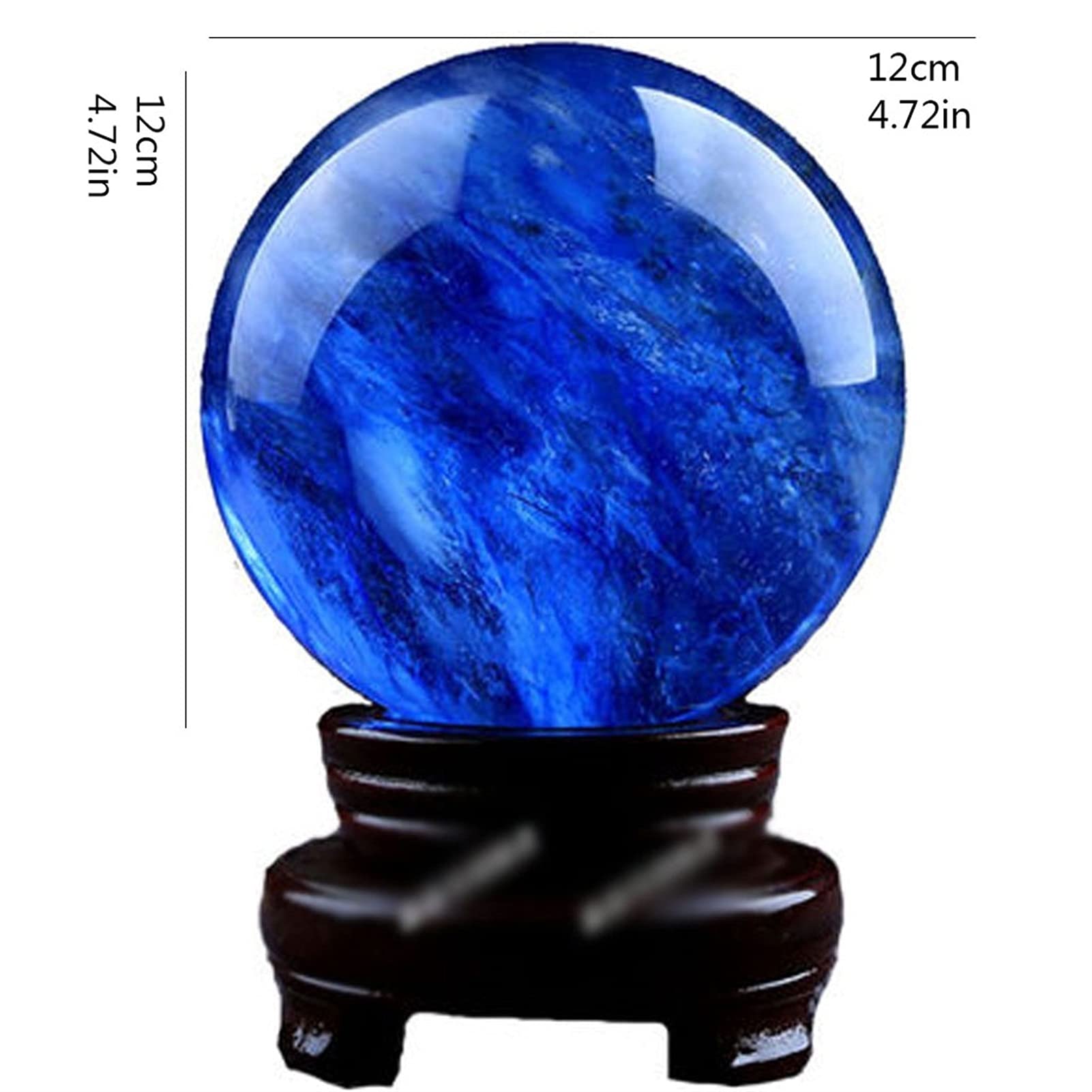 bola de cristal (en la magia occidental) CRISTAL BALL FENG SHUI Adornos con soporte for la adivinación de la bola de cristal Meditación Decoración del hogar de la fortuna bola de cristal(A12cm/4.72in)