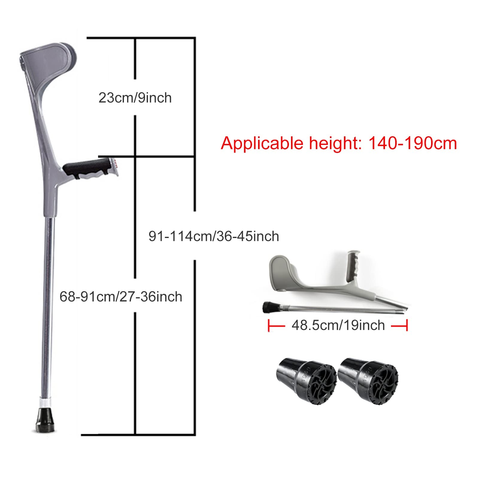 ¿Muletas de antebrazo?, Muletas Plegables para Viajes, muletas ergonómicas Ajustables y Ligeras para Caminar, para Adultos/jóvenes/Ancianos Lucky Star