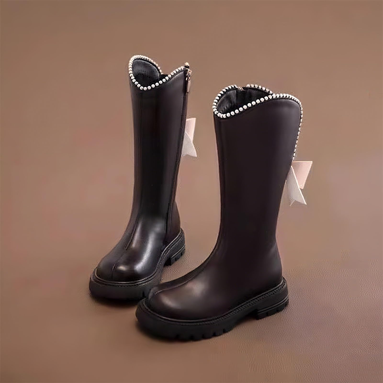 Mädchen Reitstiefel Perle Kinder Langschaft Stiefe Glitzer