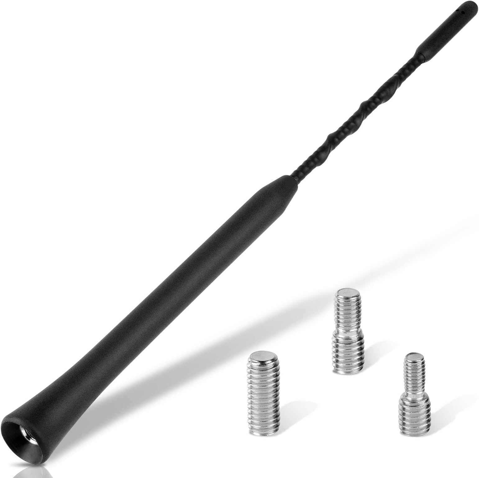 URAQT Car Antenna Replacement, Universal Car Radio Antenna Roof Short, Car Radio Aerial Mast for AM/FM/DAB Reception, Car Radio Rod Antenna with M4, M5, M6 Thread, 23cm/9 inch