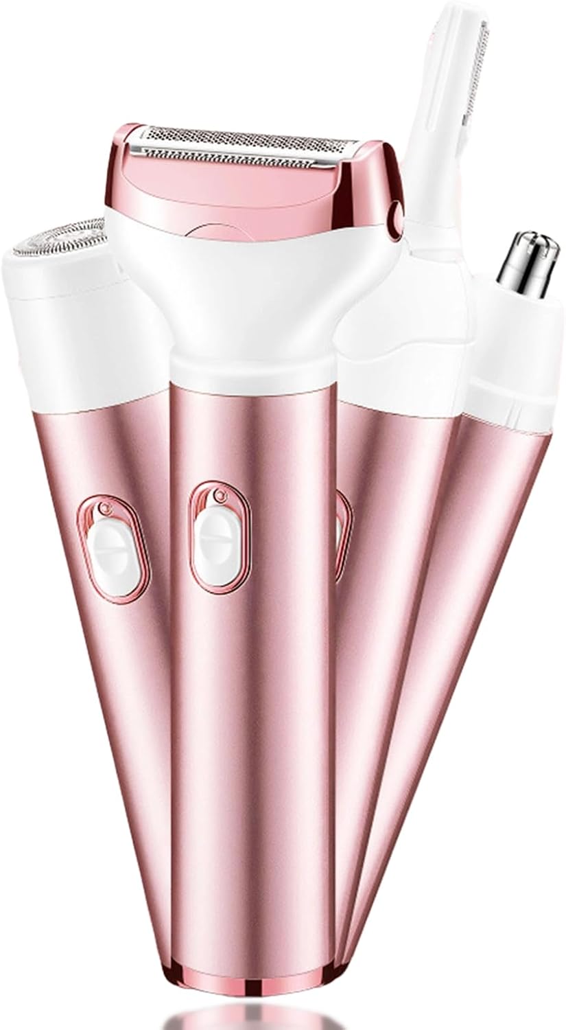 Vrouwen Bikini Trimmer 4 in 1 Elektrisch scheerapparaat voor vrouwen Multifunctionele trimmer Oplaadbare Vrouwen Epilator voor Wenkbrauwen Baard Neus Lichaamshaar