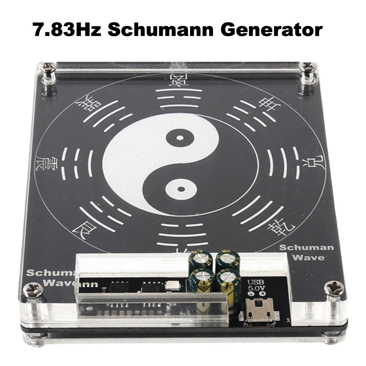 Schumann Resonance Generator, 7.83Hz Schumann Generator, VQP Pure Sine Earth Resonant Frequency Generator with Indicator Light for Healing Creation Relaxation, USB 5V