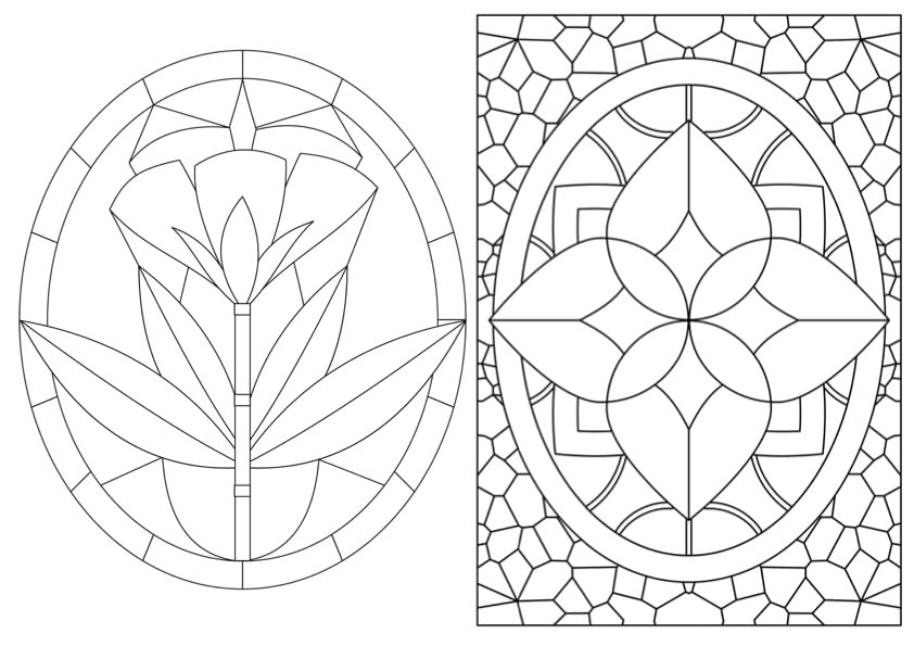 Image of THE BROWN BOX OHP for Glass Painting | Transparent Plastic & Acetate with Printed Designs | A4 Size for Art & Craft | Ready to Use Glass Painting Kit for Beginners & Adults | 6 Sheets (12 Patterns)