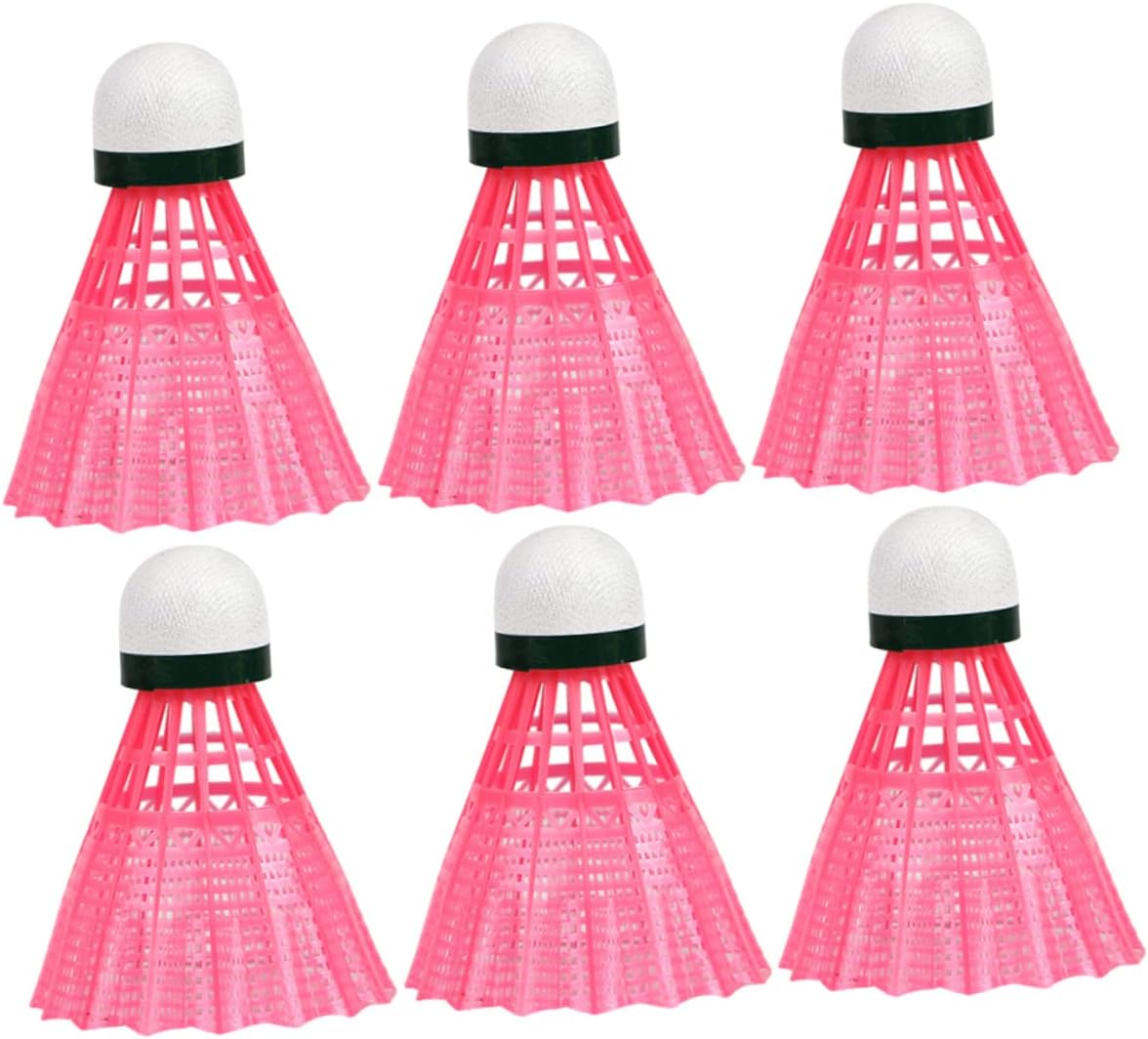 2sets Nylon Badminton Set Pink Shuttlecocks Play Sturdy Durable 6pcs*2