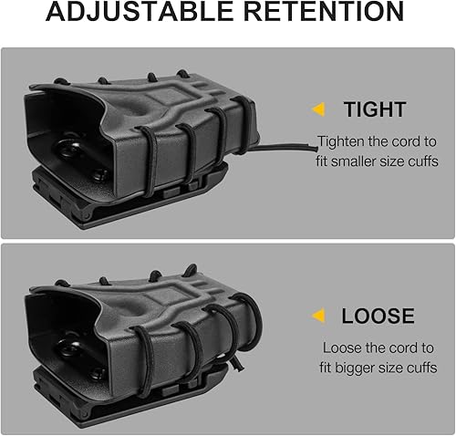 Miniatura 3 de Kydex - Bolsa para esposas para cinturón de trabajo, funda para esposas Asp, esposas con bisagras, esposas de cadena, esposas rígidas plegables.