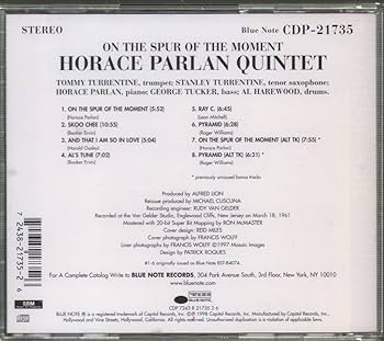 Parlan, Horace - On The Spur Of The Moment - Amazon.com Music