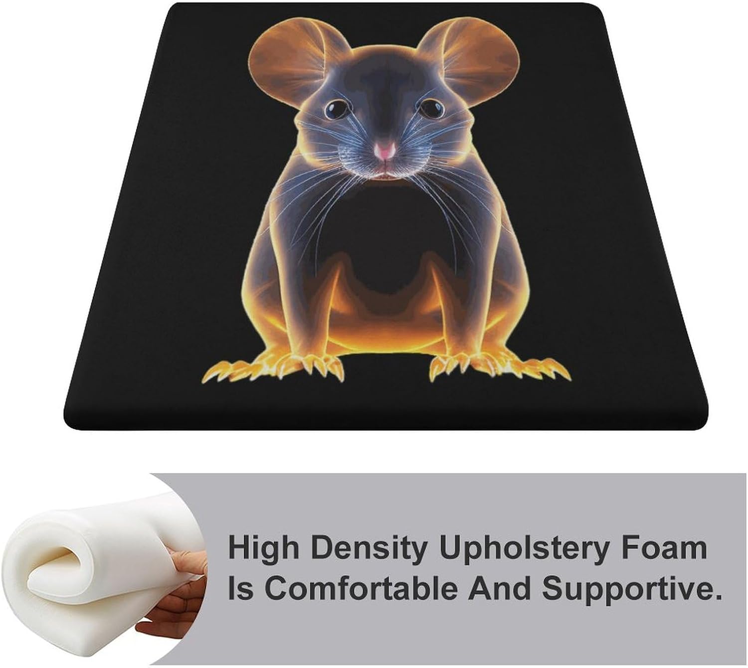 Rat Print Floor Pillow Meditation Yoga Cushion Square Chair Cushion Pillows Seating for Adults