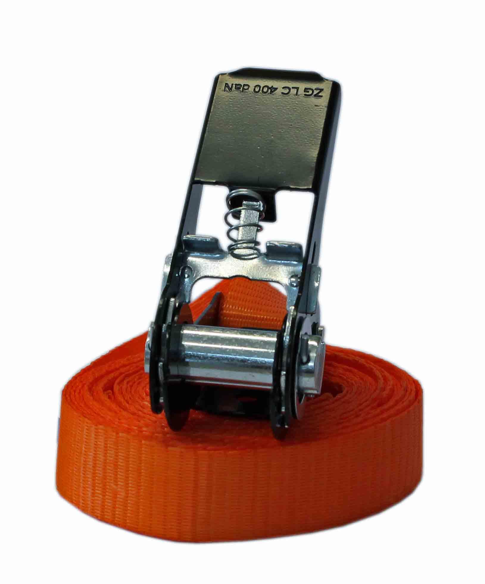 Spanngurt 1-teilig 25 mm breit, 6 m lang, Belastbarkeit 800 kg, Umreifungsgurt nach DIN EN 12195-2, Zurrgurt einteilig Endlosgurt 800daN (20)