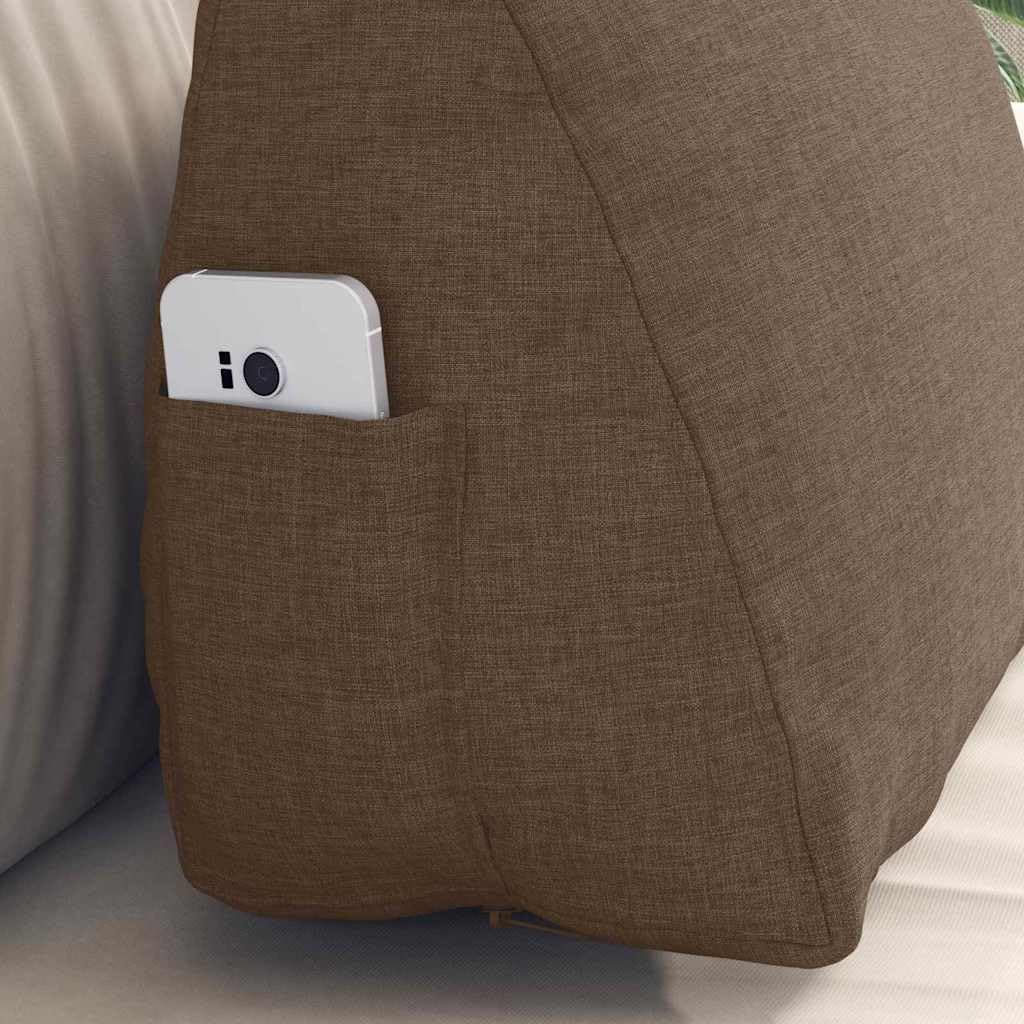Cuscino per schienale, marrone, 45 x 20 x 35 cm, tessuto con imbottitura in poliestere, rivestimento rimovibile, cuscino lombare ergonomico per divano, sedia da ufficio, letto, home office