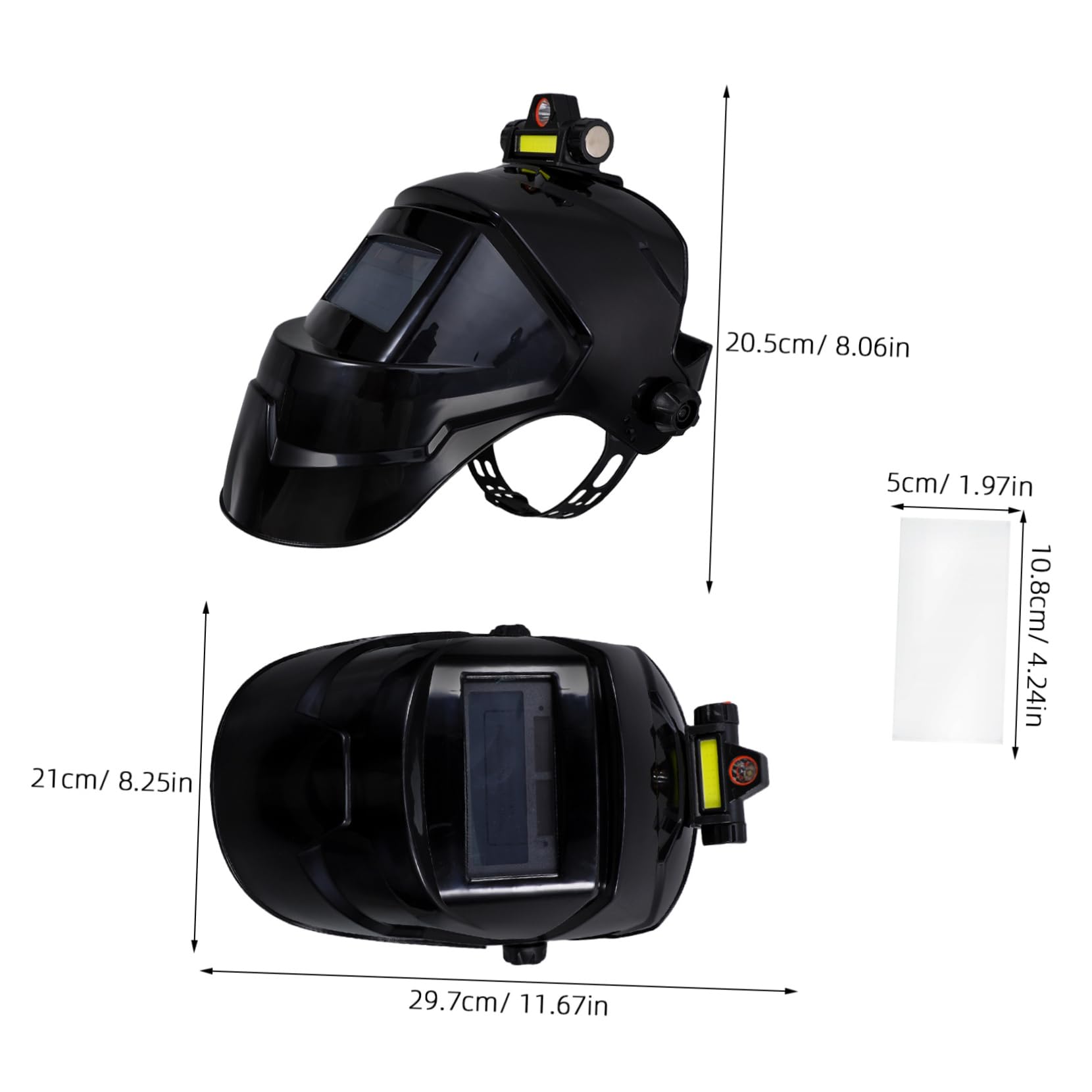 SEWACC Auto Darkening Welding Helmet Large View Protective Mask for Welding Head Headlamp Fit Different Head Sizes