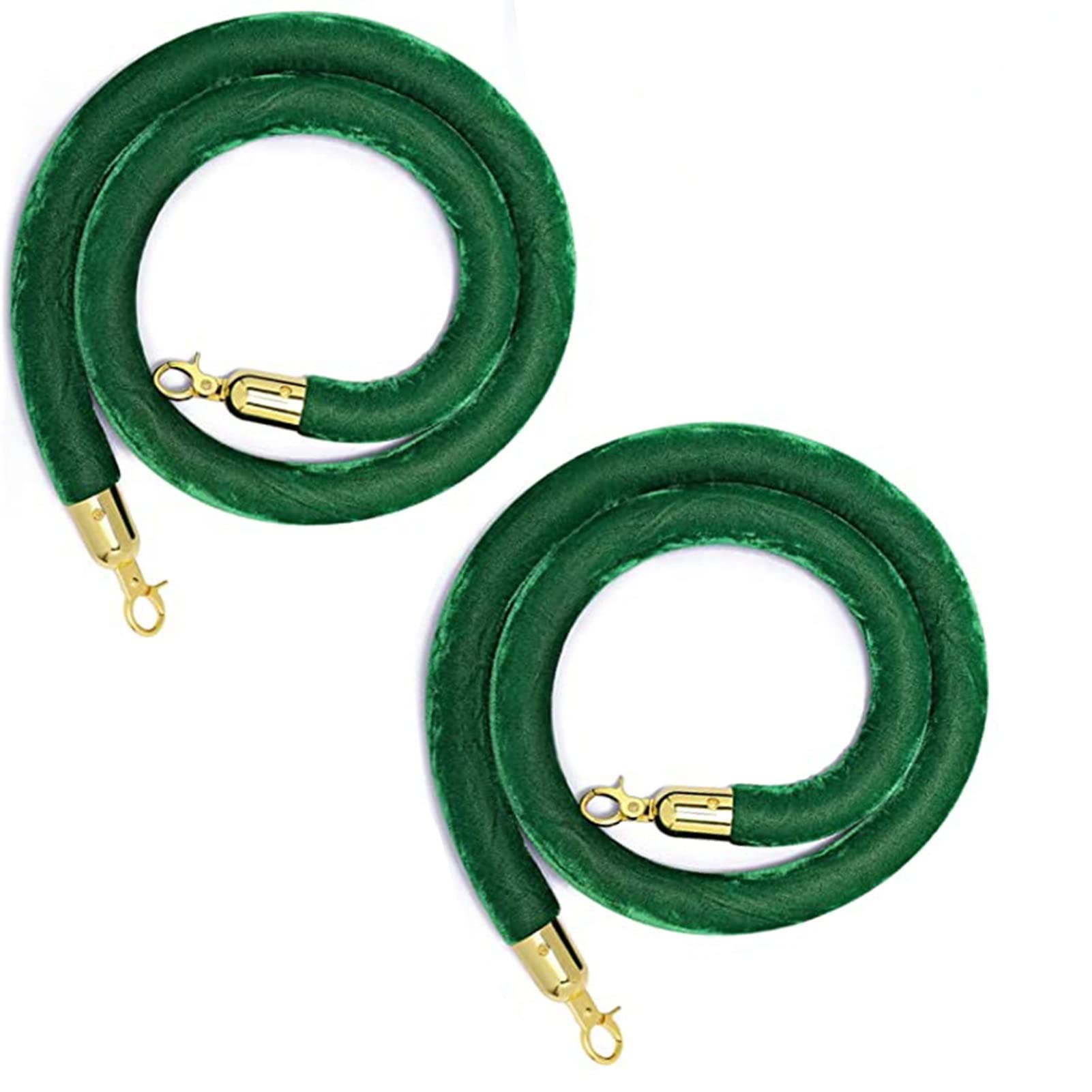 ZBBGTJK Crowd Control Ber Rope 3.3ft Queue Stanchion with Silver Hooks Portable Safety Ber for Line Management Event Rope for Crowd Management - Green