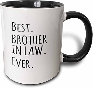 3dRose Ceramic Best Brother in Law Ever Mug, 1 Count (Pack of 1), Black