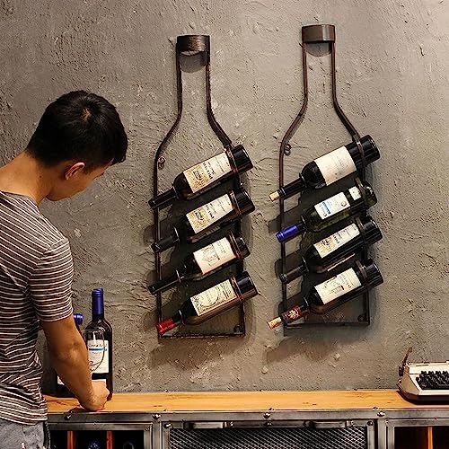 Soporte para botellas de vino de pared y 4 niveles miniatura 6