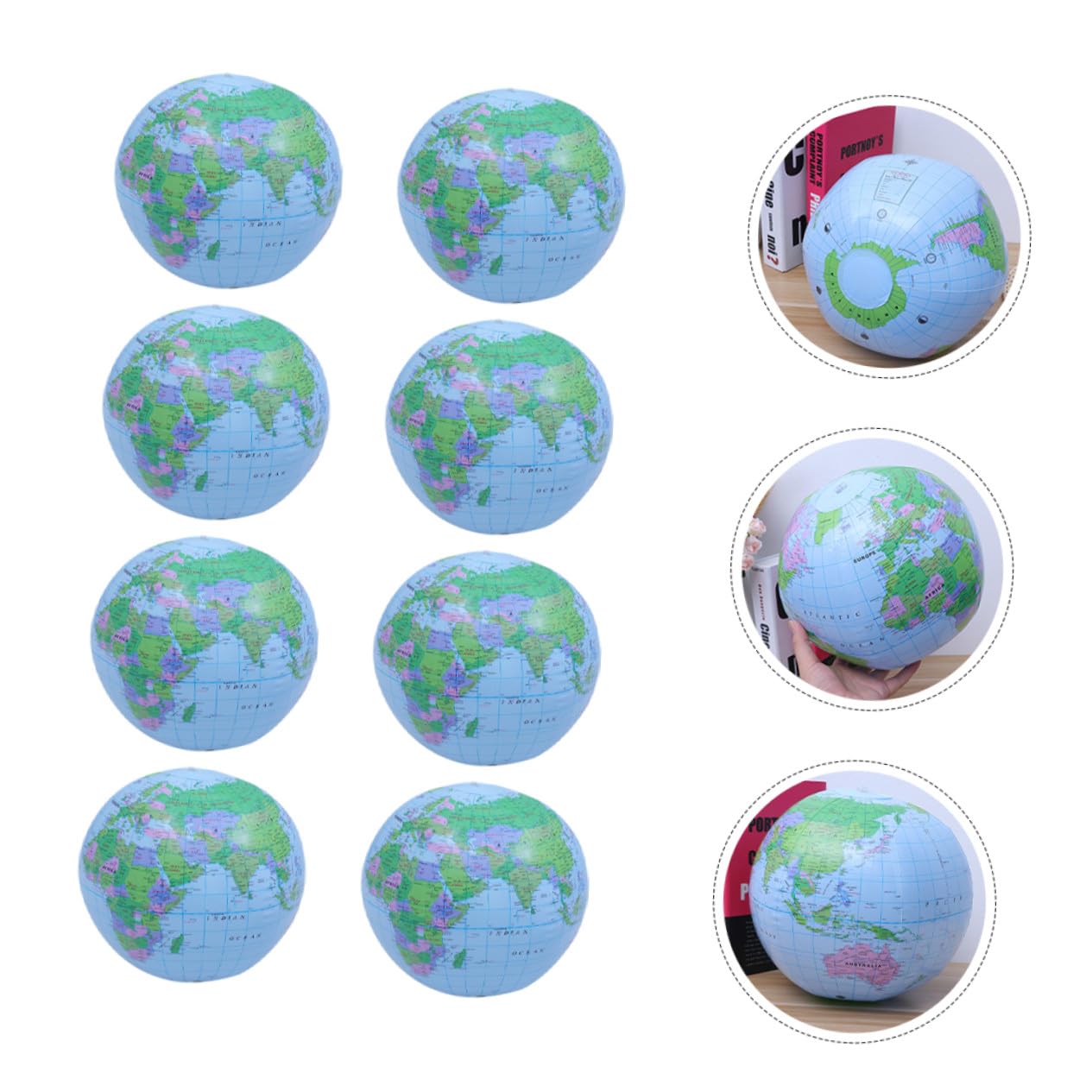 Mikikit Palloni 8 da Spiaggia Gonfiabili a Forma di Globo Leggeri in Pvc e Galleggianti e Feste di Compleanno Estive Sull'acqua, per Piscina