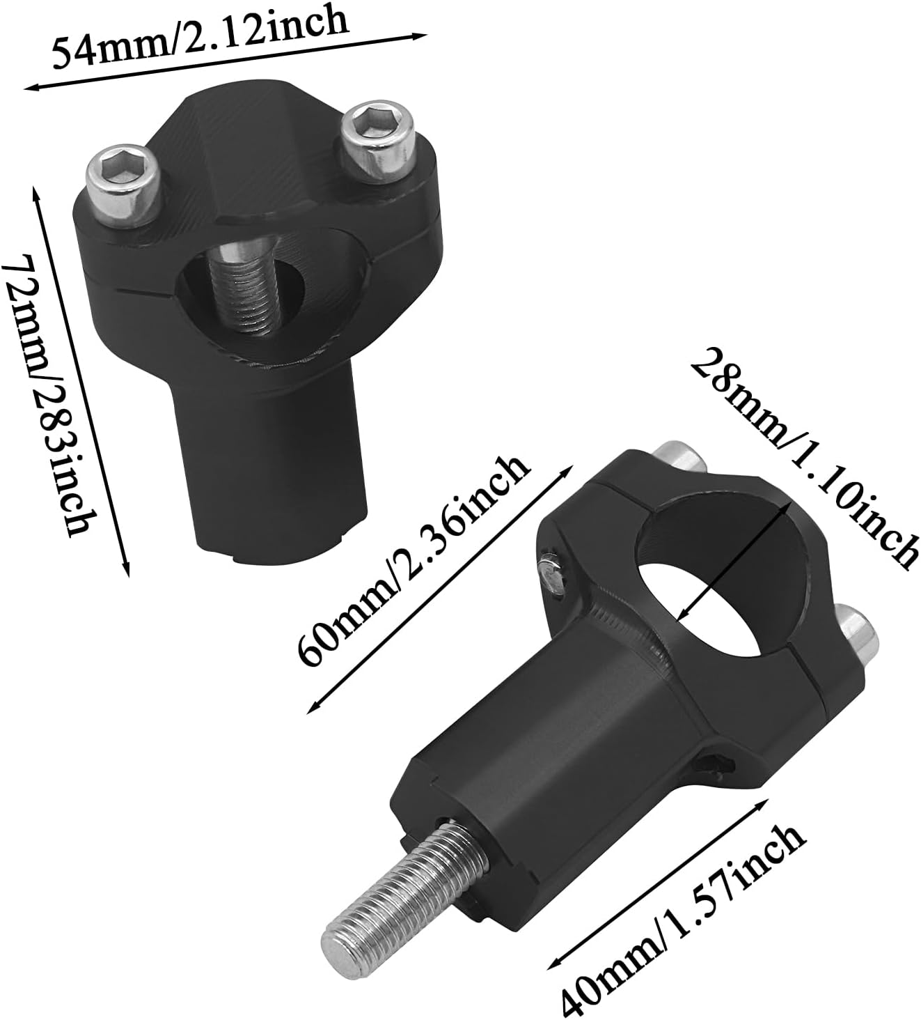 Motorcycle Handlebar Risers - Motorcycle Handlebar Risers Fat Clamp - Motorbike Replacement, Handle Aluminum Alloy Accessories for Husband, Friends, Boyfriend