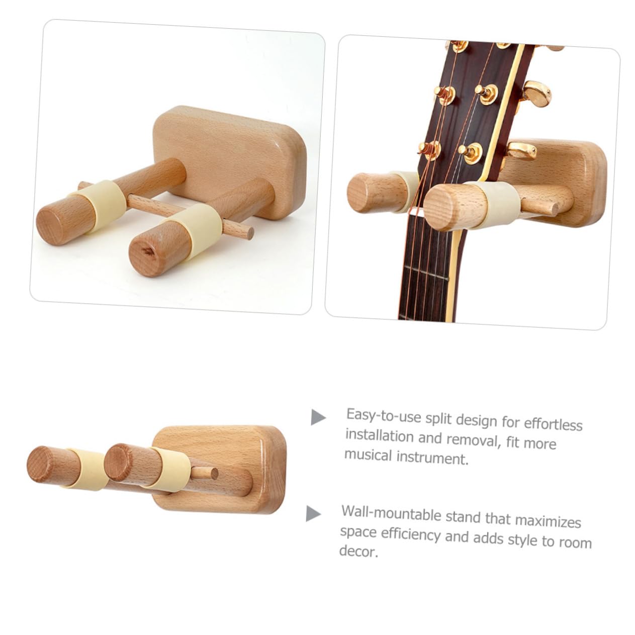 BESTonZON ganci per chitarra da parete porta chitarra da muro supporto da parete per violino supporto chitarra guitar stand appendiabiti per chitarra supporto da parete per chitarra Faggio
