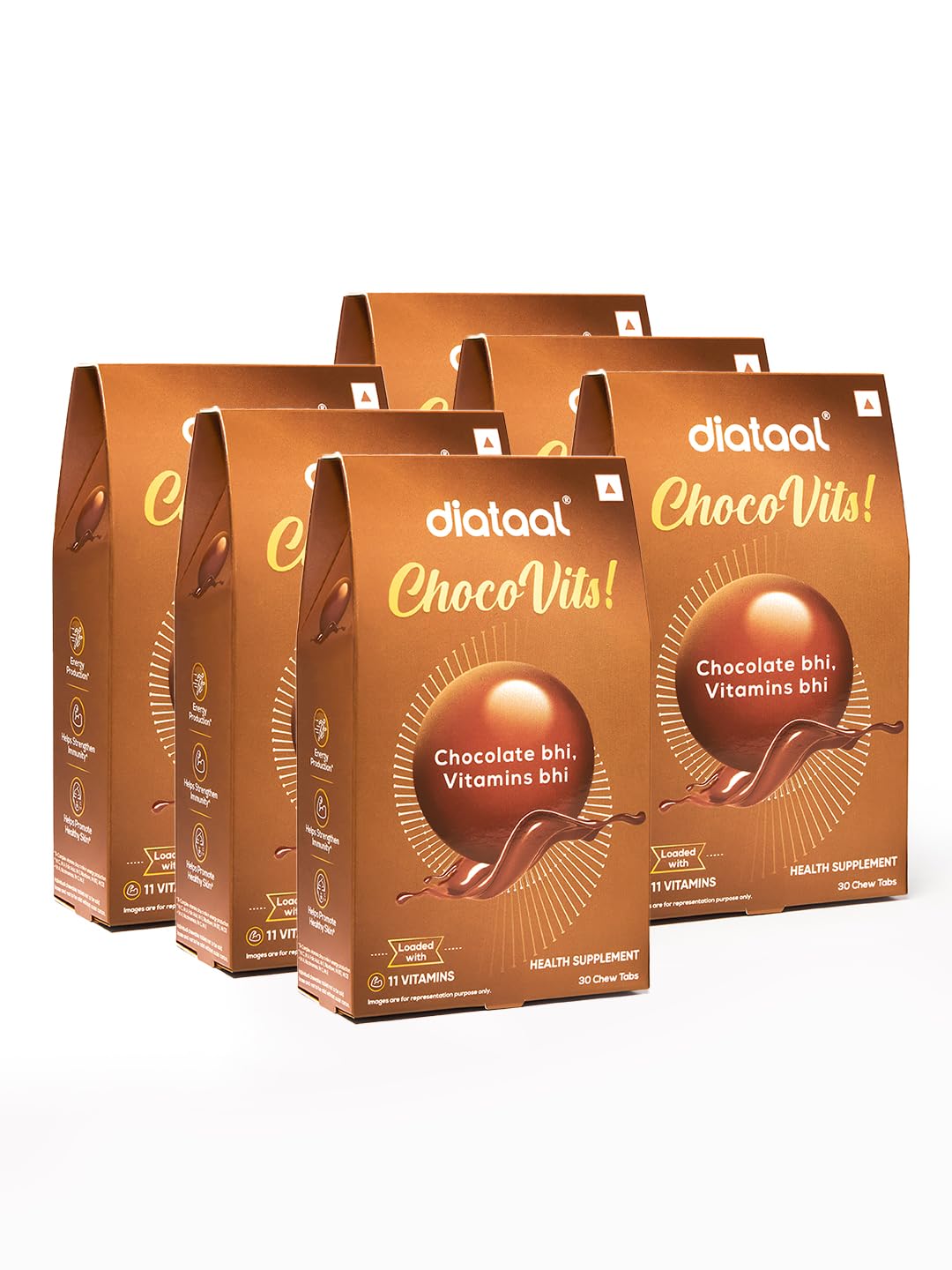 Diataal ChocoVits 30s X 6 Multivitamin | 1 ChocoVit Daily for Healthy Skin in Women | 11 Vitamins | 30 Tasty Chewables | Chocolate Nutrition Supplement | 180 Chewables (B0D9WH9V4G) Amazon Price History, Amazon Price Tracker