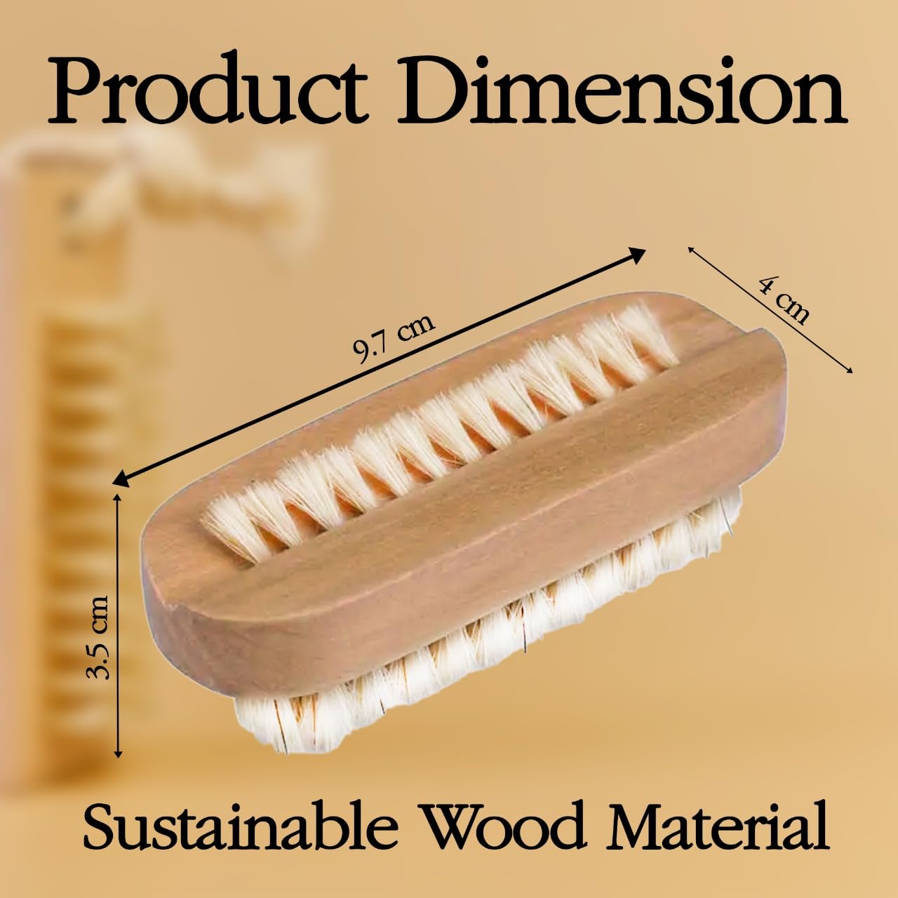Nail Brush Set, 6Pcs Wooden Double-Sided Nail Cleaning Brushes with Nail Tools, Natural Hand & Foot Care for Men & Women - Image 4