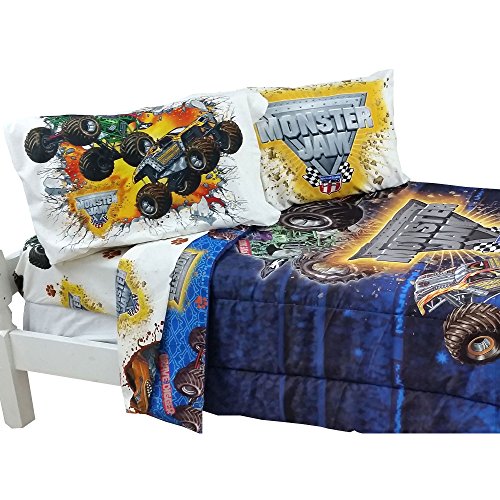 5pc Monster Jam Full Bedding Set Grave Digger Maximum Destruction Comforter And Sheet Set Buy Online In India At Desertcart In Productid 8018575