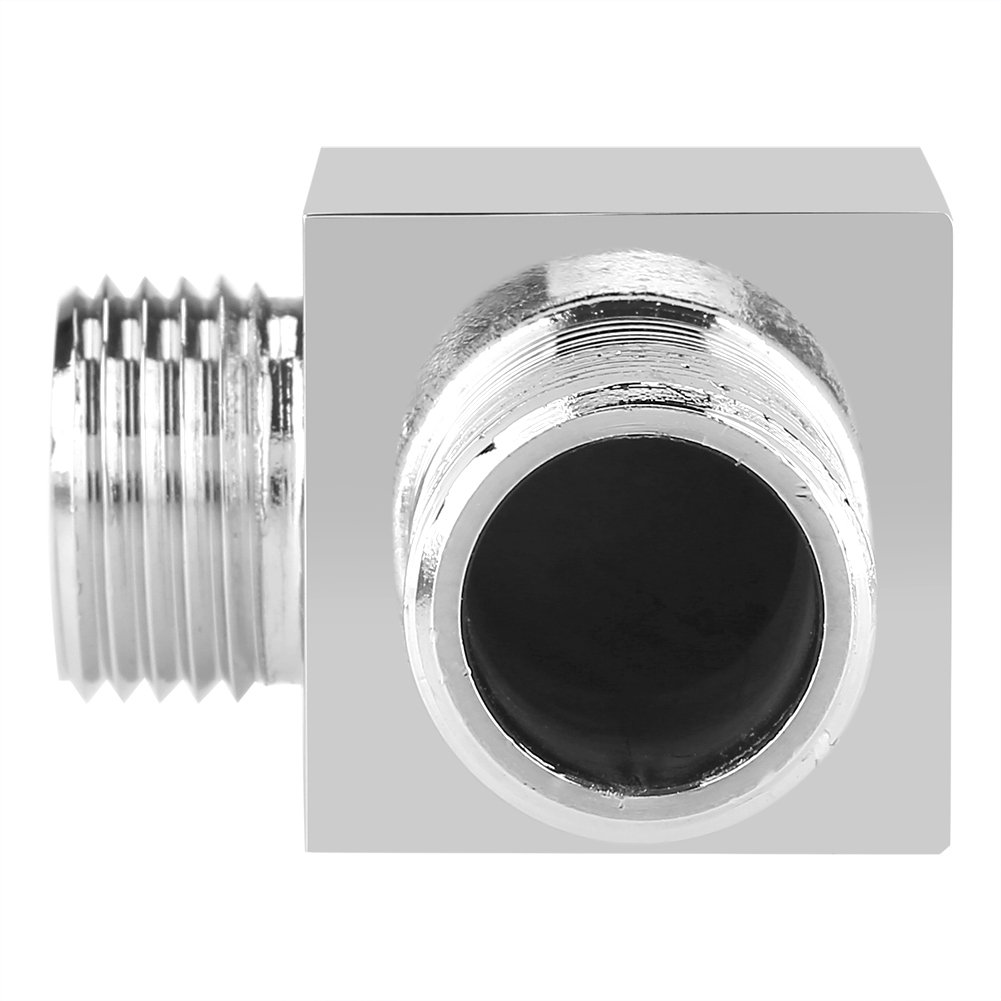 Connettore per Tubo Doccia Quadrato Cromato, Ottone Massiccio Connettore per Tubo dell'Acqua Bocca Erogazione Gomito Uscita Parete G1 / 2
