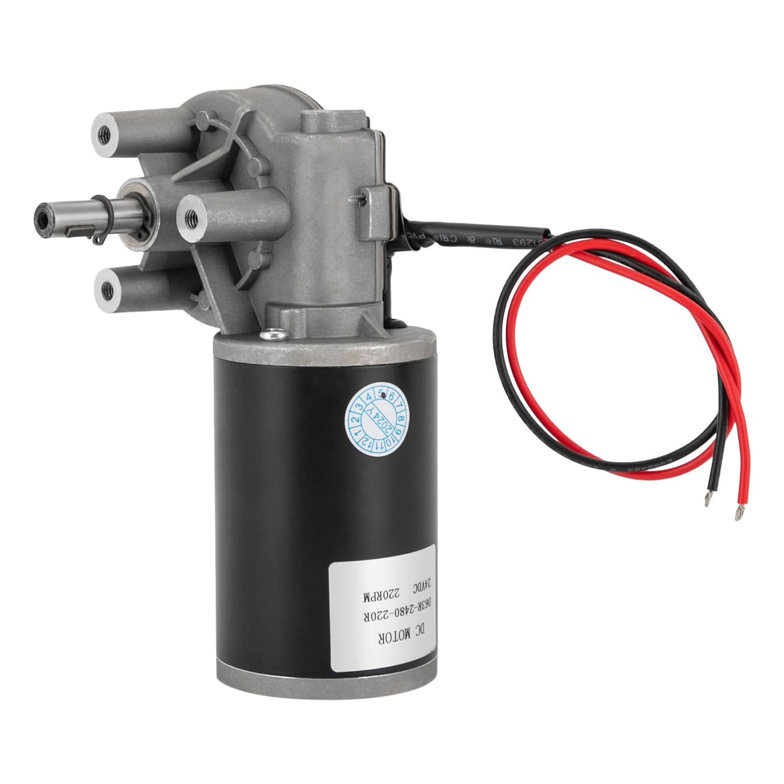 24V DC Schneckengetriebemotor Getriebemotor 220 U/min 80W Gleichstrommotor (Rechts)