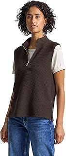 Camiseta de Cuello Tortuga con Cremallera, Color marrón Tostado, Talla 44