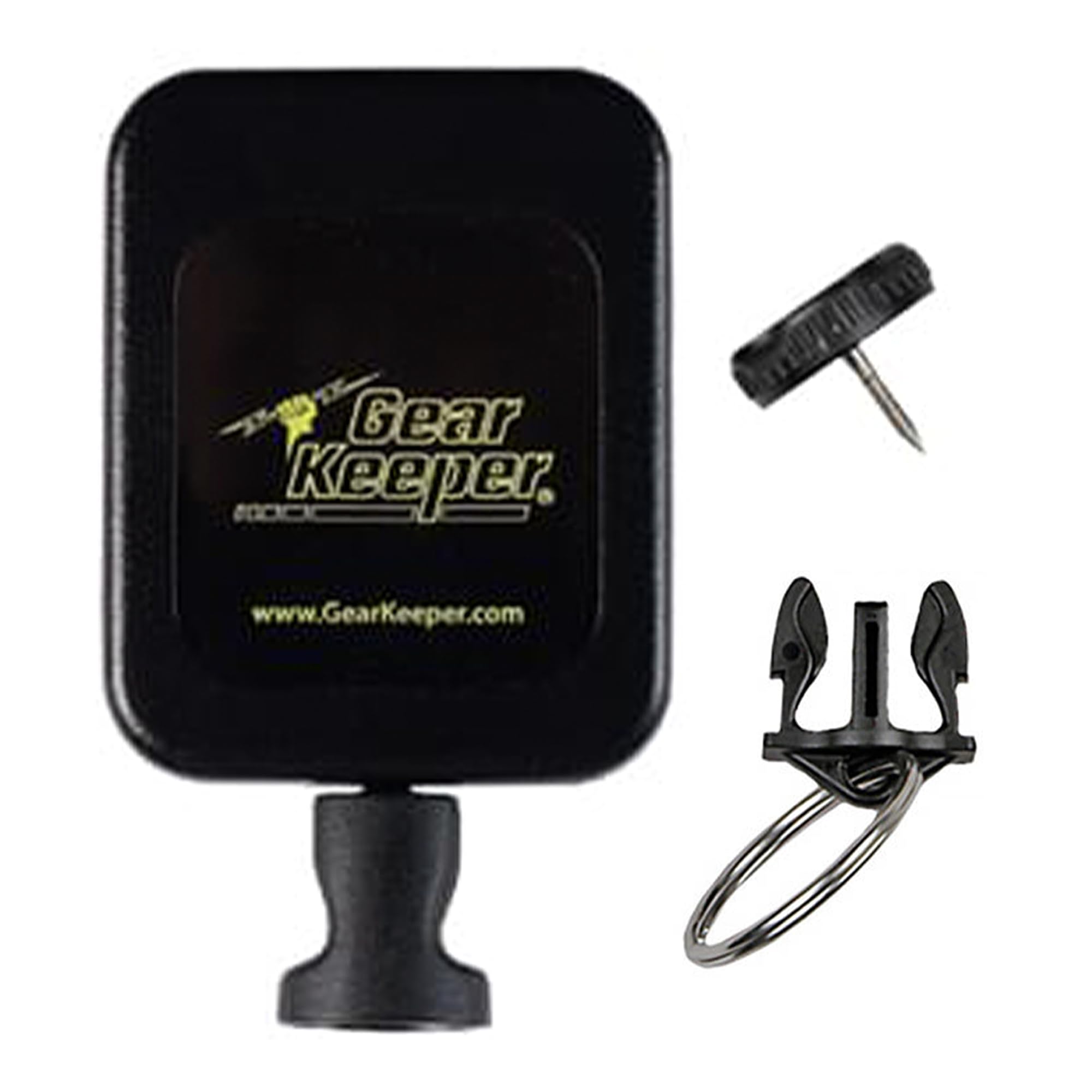 Gear Keeper General Gear Retractor - Retractable Key Chain & Badge Clip W/ Split Ring & Threaded Stud Mount - Ideal Fishing, Hunting & Tactical Gear - 36” Extension, 6oz. Retraction - USA Made