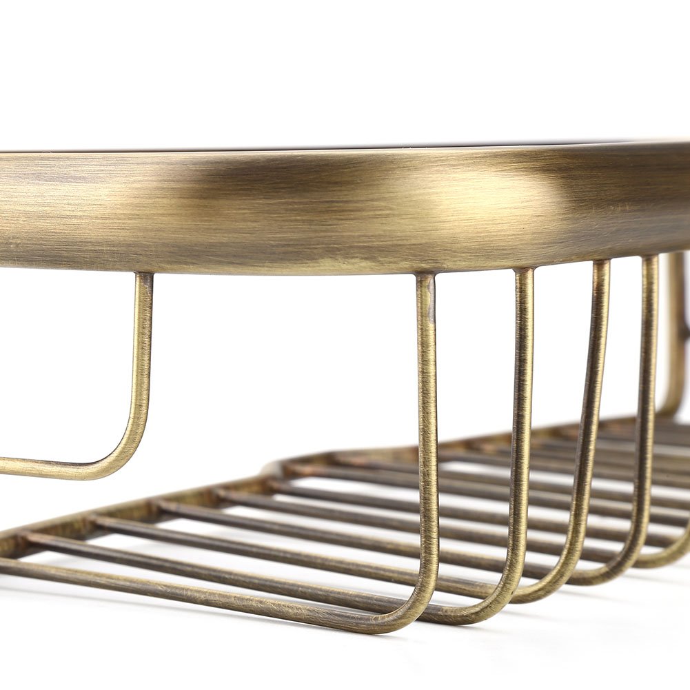 Cesta de Ducha, 30cm Largo, Latón Sólido, Antiarañazos, Montaje en Pared, Cesta de Ducha Baño Estante de Gel Champú, Organizador para Baño para Cocina, Retro