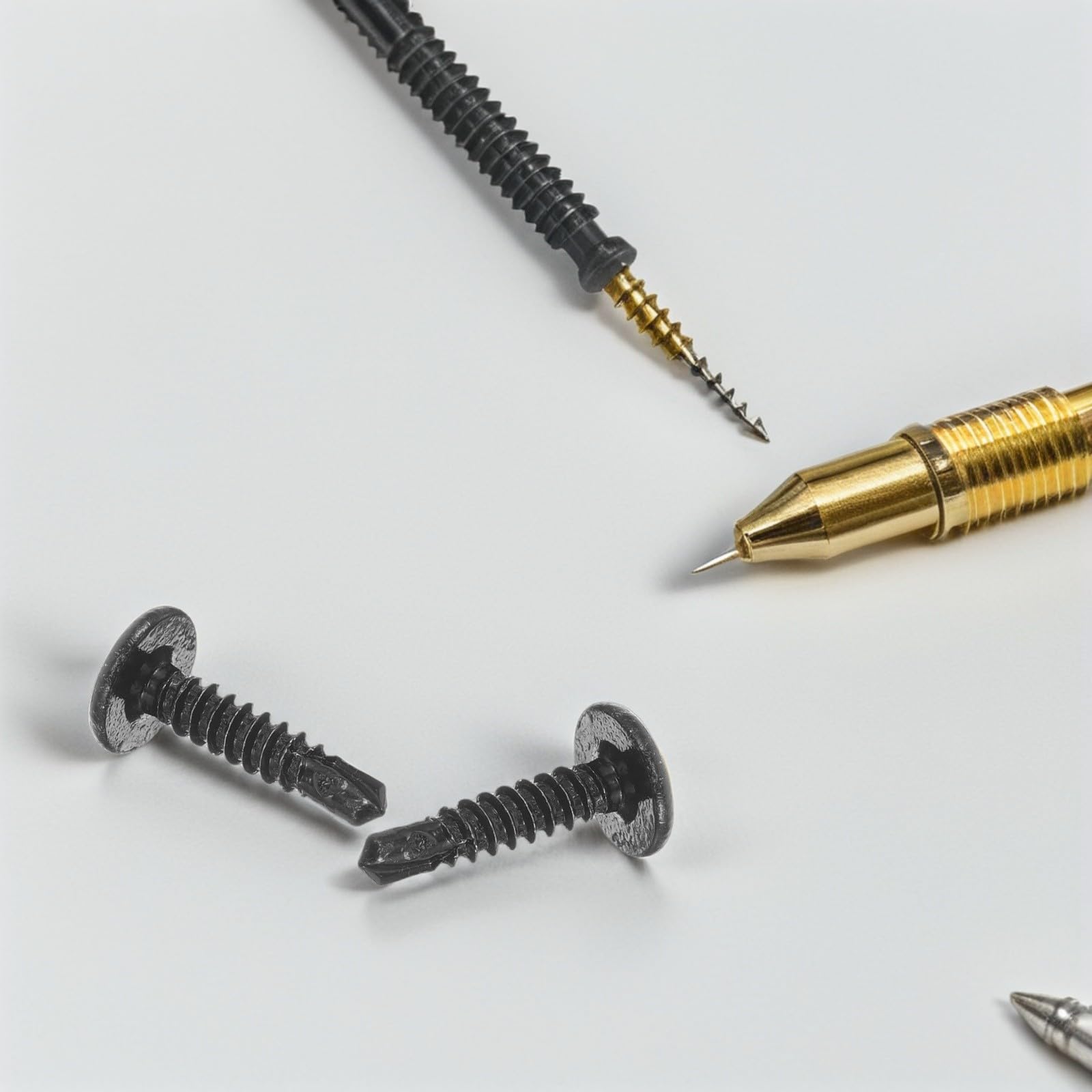 Homoyoyo Tornillos Autoperforantes de Acero Inoxidable Negro Resistencia al Desgaste 460 de Cabeza Plana para Montaje de Escritorios y Proyectos Profesionales