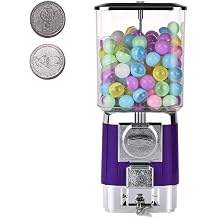 Vending Machine with 200 Balls, 100 Stainless Steel Tokens, Gumball Machine, Home Candy Vending Machine, Coin Operated Gumball Bank for Toy Capsules Candy Purple-toyball