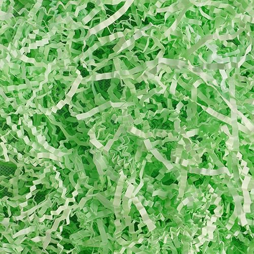 Uptotop 1/2LB Crinkle Cut Paper Shred Filler for Gift Wrapping Basket Filling, Easter, St. Patrick’s Day, Valentine’s Day, Birthday, Christmas, Thanksgiving, Wedding, Mother’s Day, Light Green