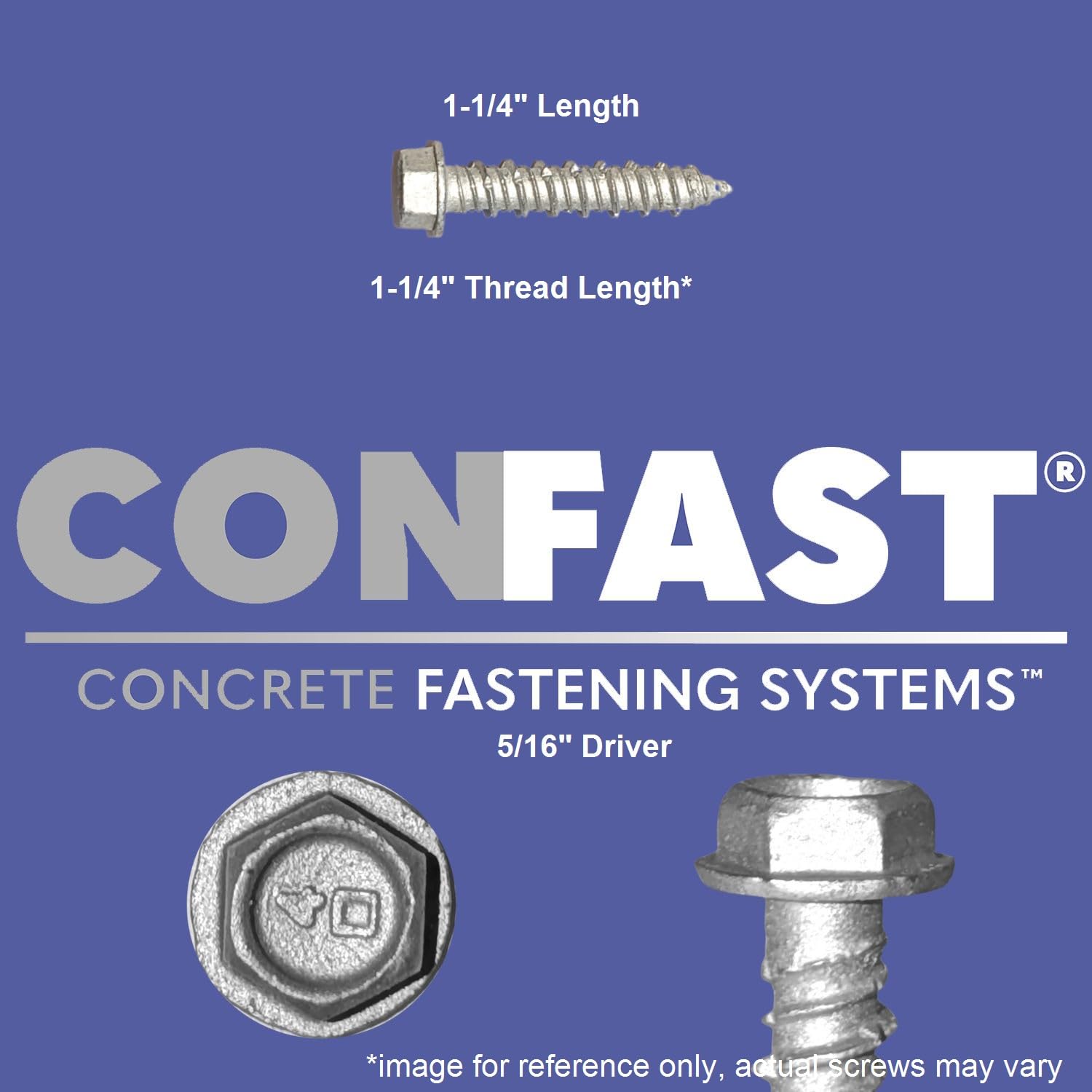 Stainless Steel Concrete Screws - 50/Box -2