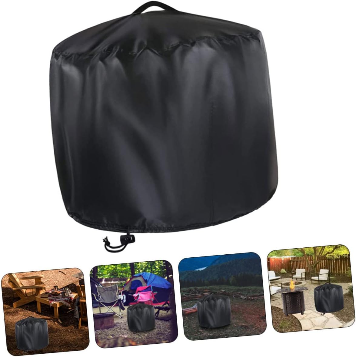 GANAZONO Round Fire Pit Cover Outdoor Bbq Cover Protector Stove Hood for Fire Pit