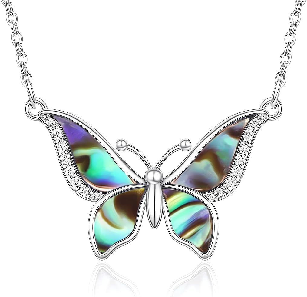 LeCalla 925 Sterling Silver Necklace for Women | Birthstone Pendant Necklace | Womens Abalone Pendant Necklace | Birthstones Necklace for Mother's Day