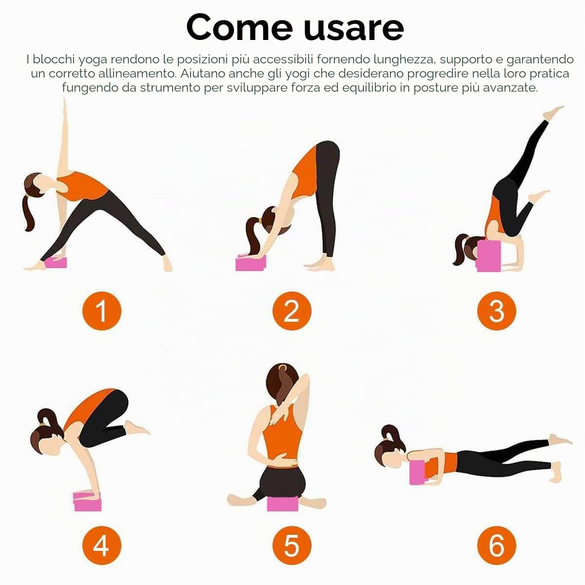 2 Pezzi Blocchi Yoga, Schiuma EVA Mattoni Fitness Yoga Blocks Alta Densità e Antiscivolo per Migliorare forza Equilibrio e Flessibilità Mattoncini Leggeri per Pilates