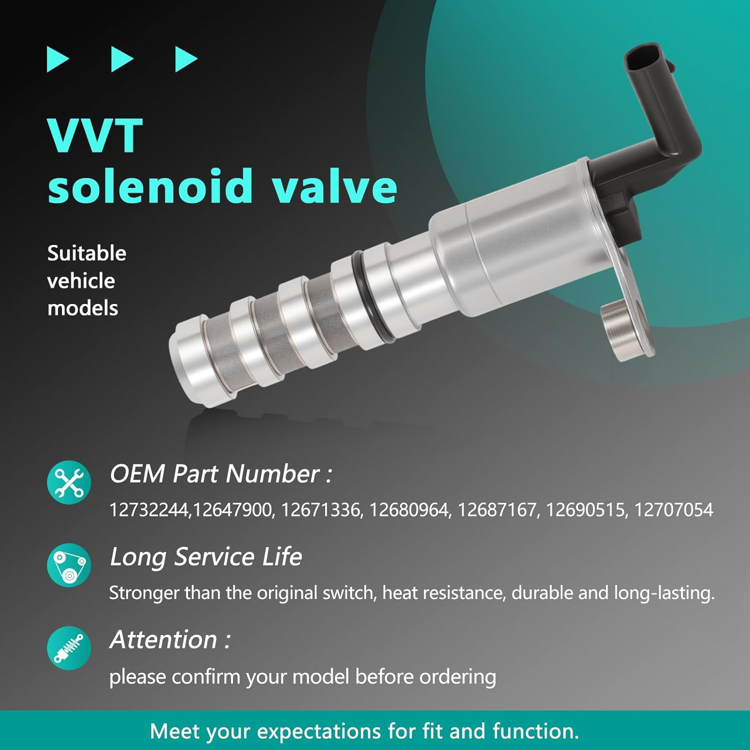 Camshaft Position Actuator Solenoid Valve fits XT5 2017-2024, XT6 2020-2024, CT5 2021-2024, Camaro 2016-2024 Replaces 12732244