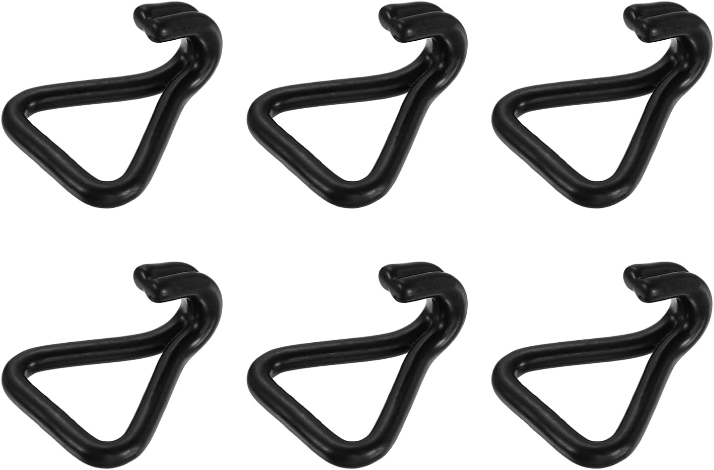 uxcell 6Pcs Double J Hook Hook, 9mm Dia 11023 lbs Ratchet Strap Tie Down Hook for 2" Tie Down Straps Wedding, Cars Trucks Trailers, Double Row Hooks Binder Accessories