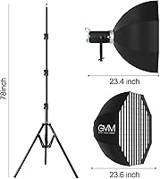 Vista 6 de GVM - Luz de video LED de 200 W con caja de luz, SD200D Kit de iluminación de estudio de fotografía con control Bluetooth/DMX, 93000lux@1.6 ft