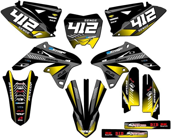 Miniatura 6 de 2010-2018 RMZ 250 Surge Black Senge Graphics Kit completo compatible con Suzuki