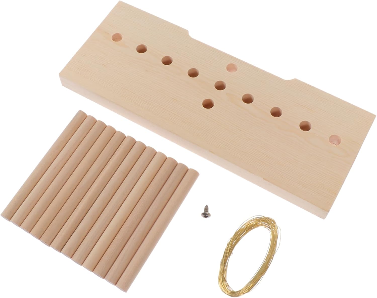 HOMSFOU 1Set Wooden Bow Maker Tool for Ribbon Crafts Easy DIY Wreath Bow Maker with Wooden Sticks Wire for Corsages Hair Bows and Handmade Decorations