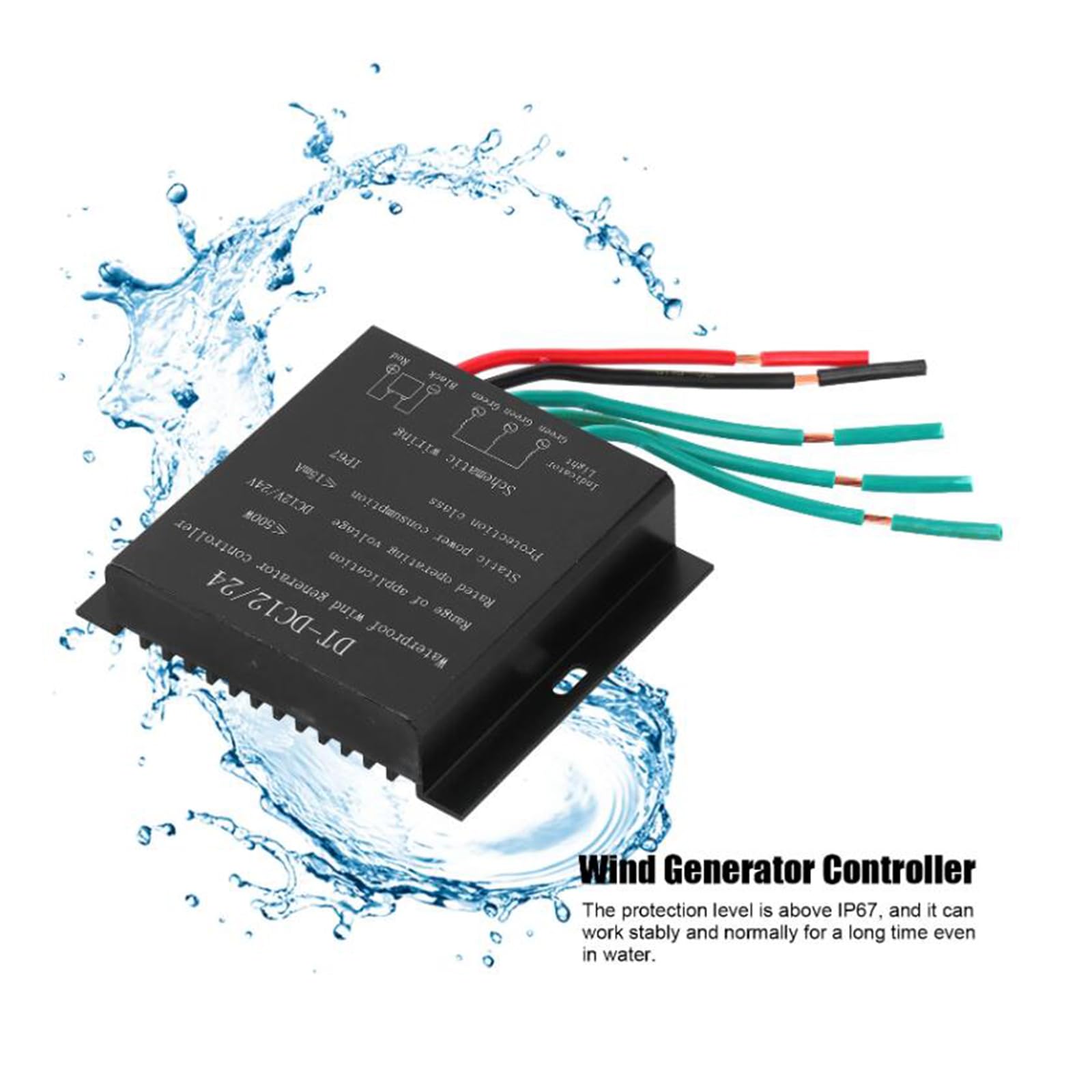 Windregler 20A PWM Wasserdicht - 12V/24V AUTO Für Windkraftanlage Bis 800W