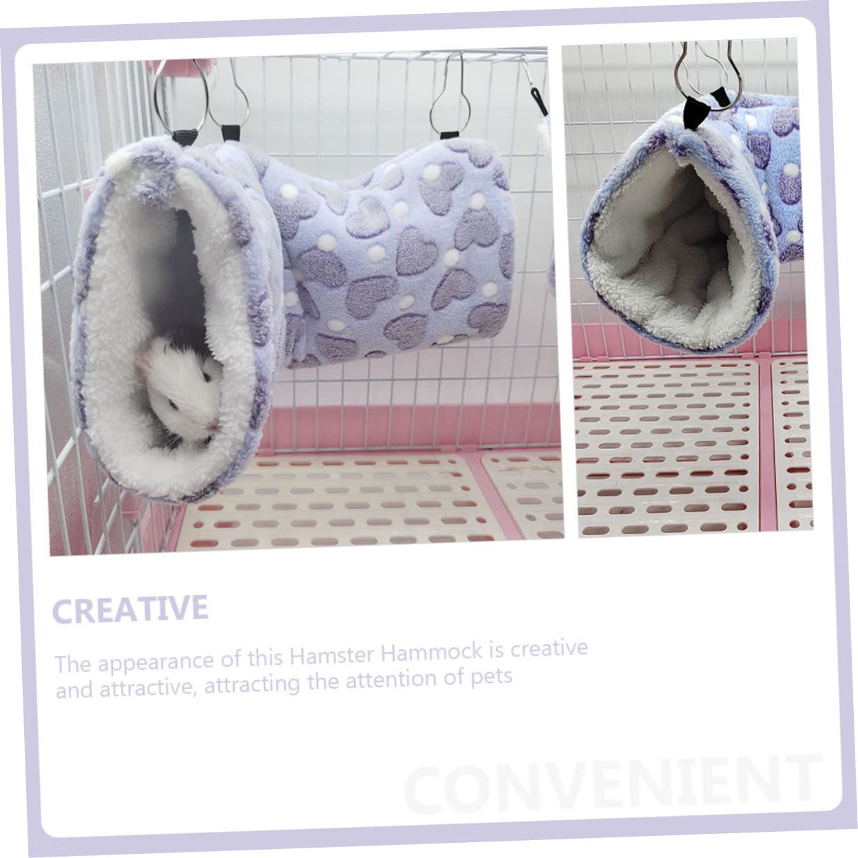 BESPORTBLE 3pezzi Hammock Per Criceti e Furetti Tunnel Appeso Per Piccoli Animali Comodo e Caldo Accessorio Per Gabbia Inverno Adatto Cincillà e Porcellini