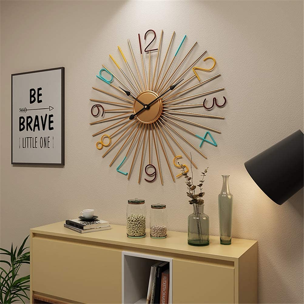 Orologio da Parete Moderno, Orologio da Parete Semplice in Metallo Alimentato A Batteria, Silenzioso, per Ufficio, Soggiorno, Arte Moderna, Decorazione per La Casa, Orolo,