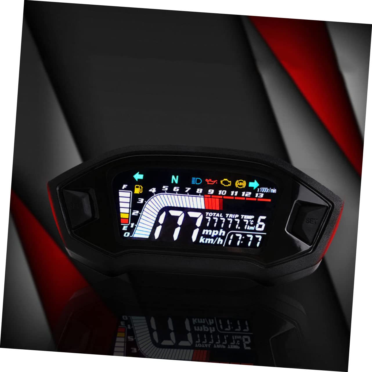 PRETYZOOM Motorcycle LCD Speedometer Tachometer Gear Indicator Material Multi-Function Display for Motorcycle Models
