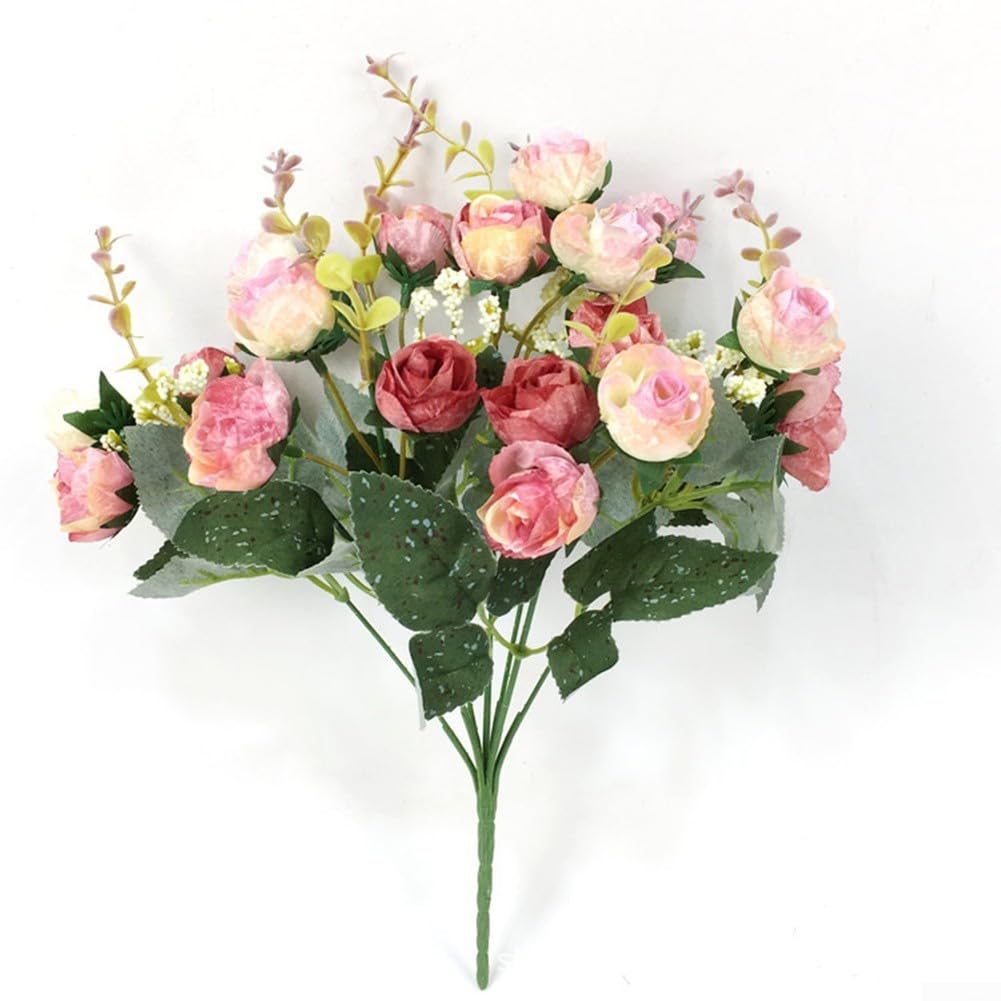 Roses artificielles réalistes avec tige flexible pour décorations durables