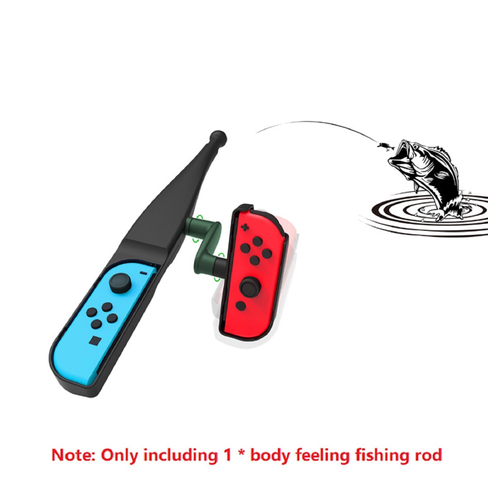 ZEZEFUFU Impugnatura per canna da pesca per interruttore NS per console Joy-Con Accessori per controller di gioco
