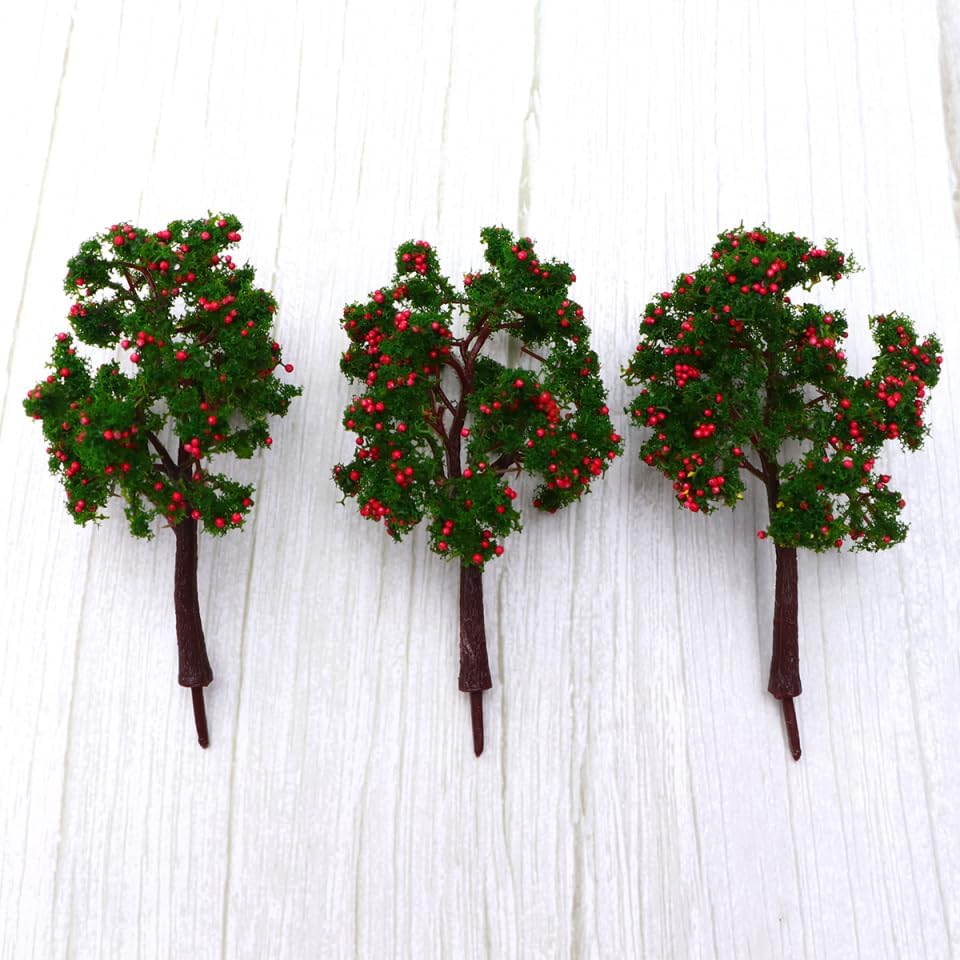 EXCEART Tree Model 3.14In Miniature Landscape Trees Simulation Scenery Model for DIY Home Indoor Decoration 10-Pack Green Accessory