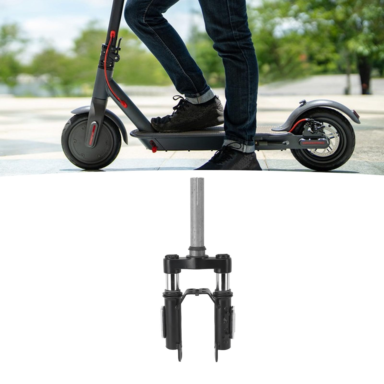 Dilwe Amortisseurs Avant, Kit de Suspension de Fourche Réglable en Acier Inoxydable pour Remplacement de Support de Scooter électrique