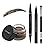 LAVONE Eyebrow Pencil Makeup Kit Waterproof 2-IN-1 Microblading Pen/Pomade Eyeliner and Dual-ended Brush, Brow Pencil Kit for Natural Eyebrows, Dark Brown